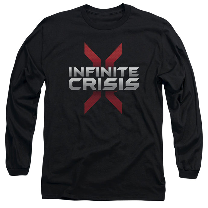 Infinite Crisis Logo Mens Long Sleeve Shirt Black