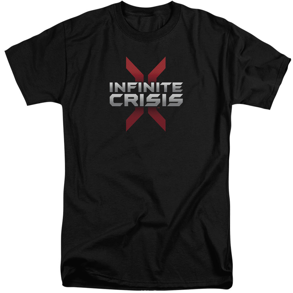 Infinite Crisis Logo Mens Tall T Shirt Black