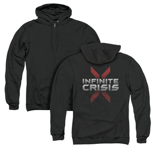 Infinite Crisis Logo Back Print Zipper Mens Hoodie Black