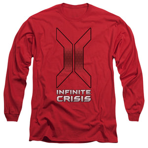 Infinite Crisis Title Mens Long Sleeve Shirt Red