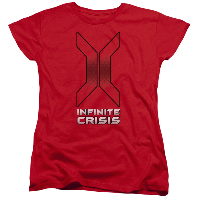 Infinite Crisis Title Womens T Shirt Red