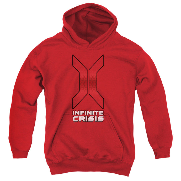 Infinite Crisis Title Kids Youth Hoodie Red