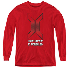 Infinite Crisis Title Long Sleeve Kids Youth T Shirt Red