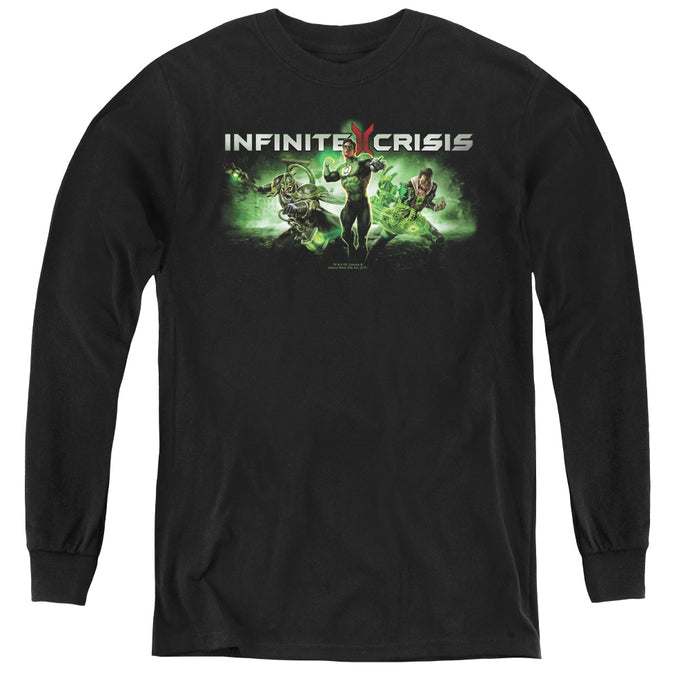 Infinite Crisis Ic Green Long Sleeve Kids Youth T Shirt Black