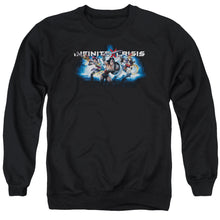 Load image into Gallery viewer, Infinite Crisis Ic Blue Mens Crewneck Sweatshirt Black