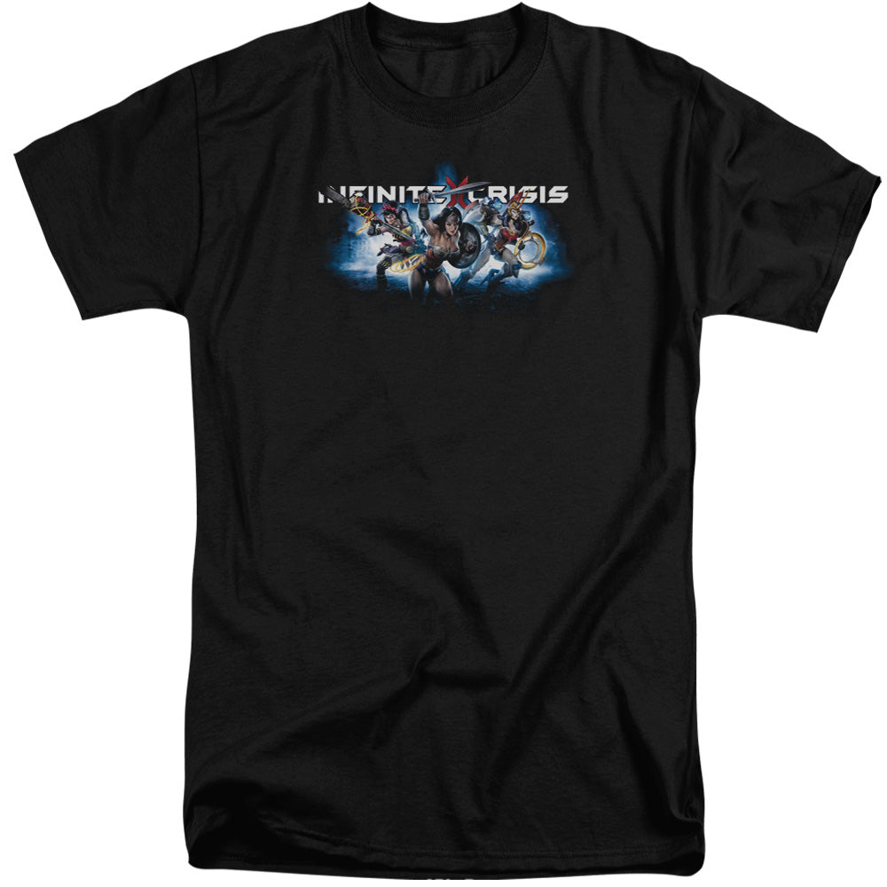 Infinite Crisis Ic Blue Mens Tall T Shirt Black