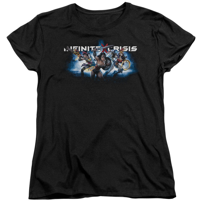 Infinite Crisis Ic Blue Womens T Shirt Black