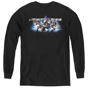 Infinite Crisis Ic Blue Long Sleeve Kids Youth T Shirt Black