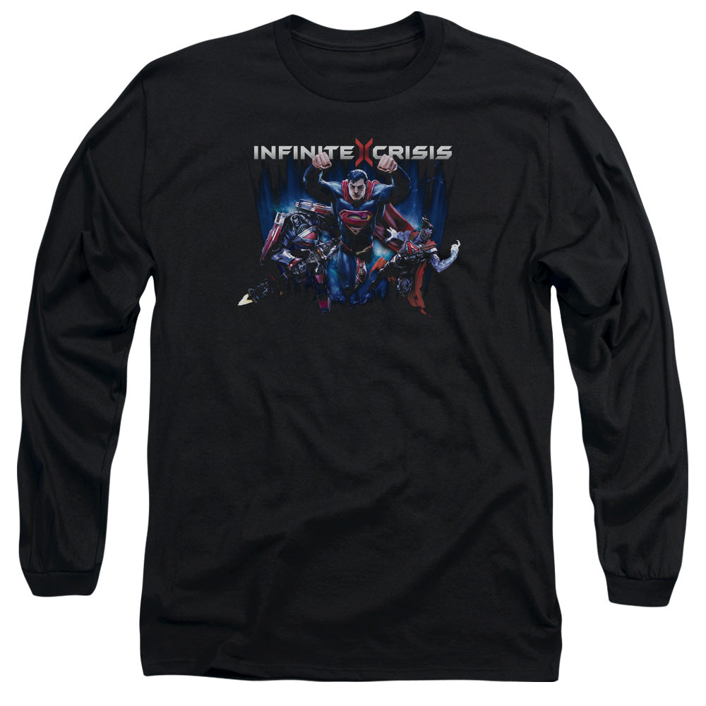 Infinite Crisis Ic Super Mens Long Sleeve Shirt Black Officially Licensed