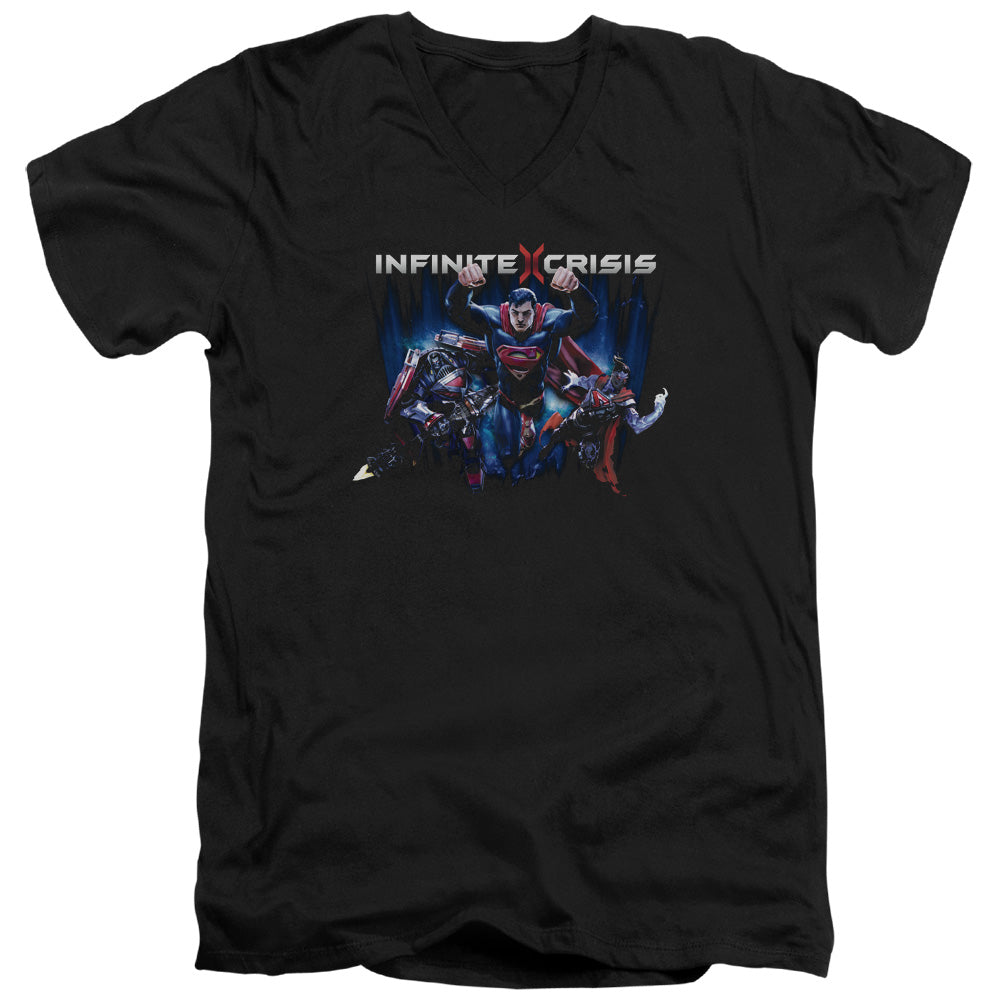 Infinite Crisis Ic Super Mens Slim Fit V-Neck T Shirt Black