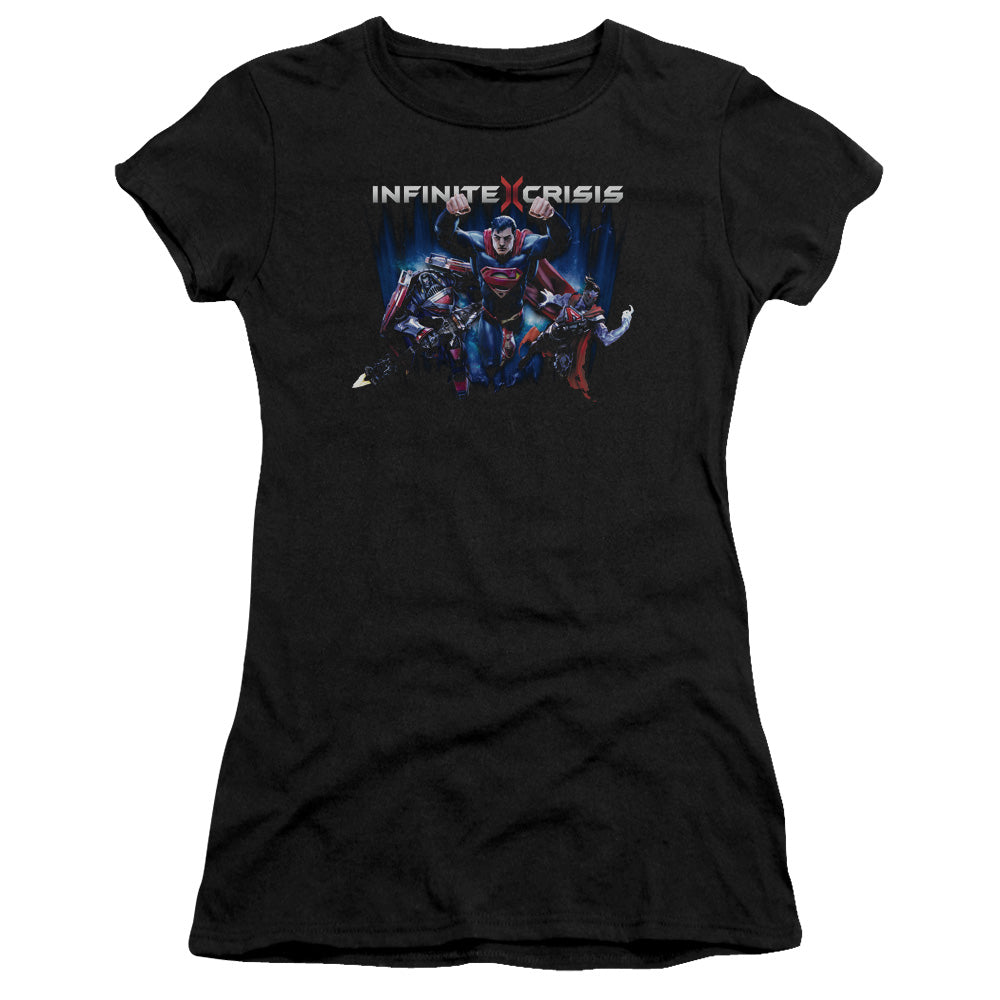 Infinite Crisis Ic Super Junior Sheer Cap Sleeve Womens T Shirt Black