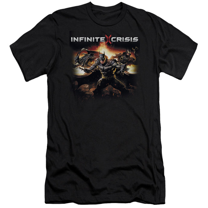 Infinite Crisis Batmen Slim Fit Mens T Shirt Black