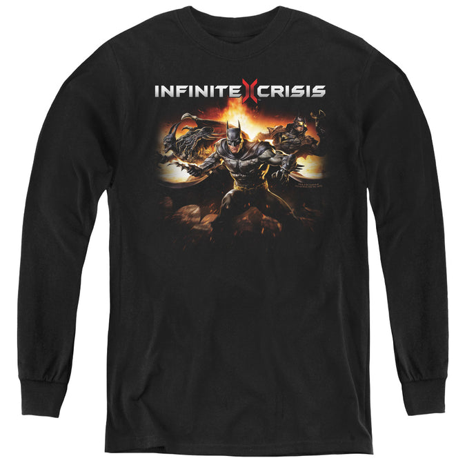 Infinite Crisis Batmen Long Sleeve Kids Youth T Shirt Black