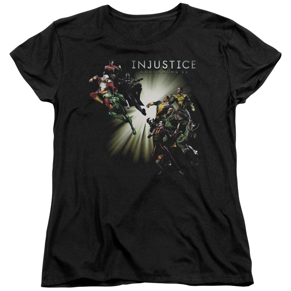 Injustice Gods Among Us Good Vs Evil Womens T Shirt Black