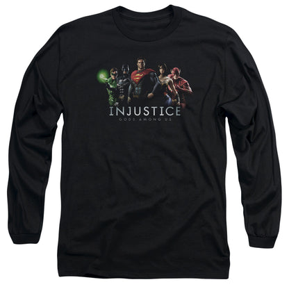 Injustice Gods Among Us Injustice League Mens Long Sleeve Shirt Black Officially Licensed