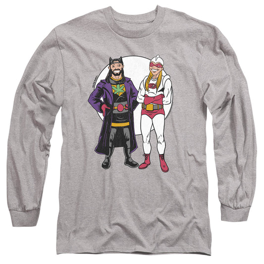 Jay and Silent Bob Bob Kane Cover Mens Long Sleeve Shirt Athletic Heather