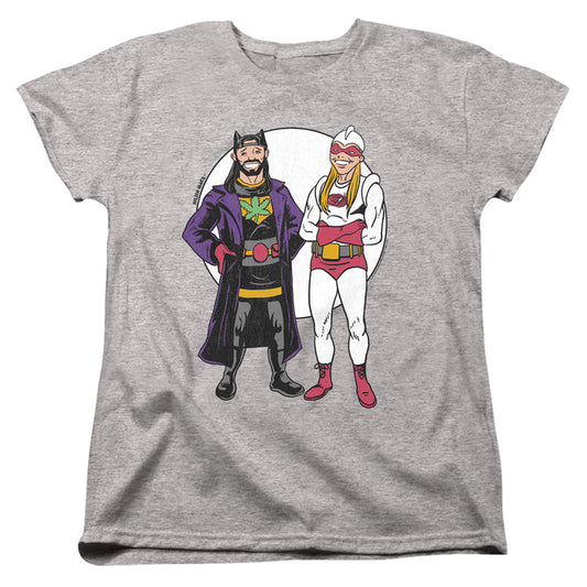 Jay and Silent Bob Bob Kane Cover Womens T Shirt Athletic Heather