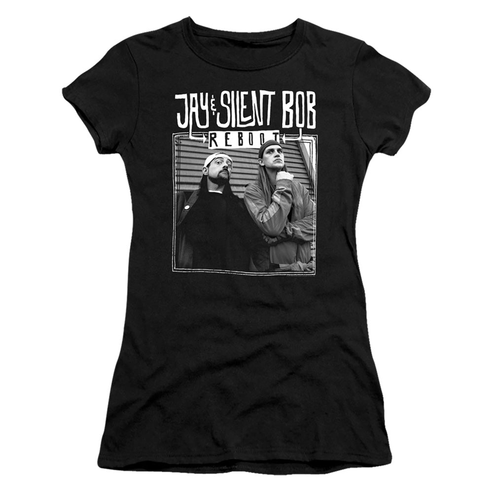 Jay and Silent Bob Taking It Back Junior Sheer Cap Sleeve Womens T Shirt Black