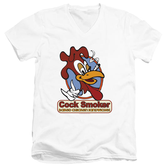 Jay and Silent Bob Cock Smoker Mens Slim Fit V-Neck T Shirt White