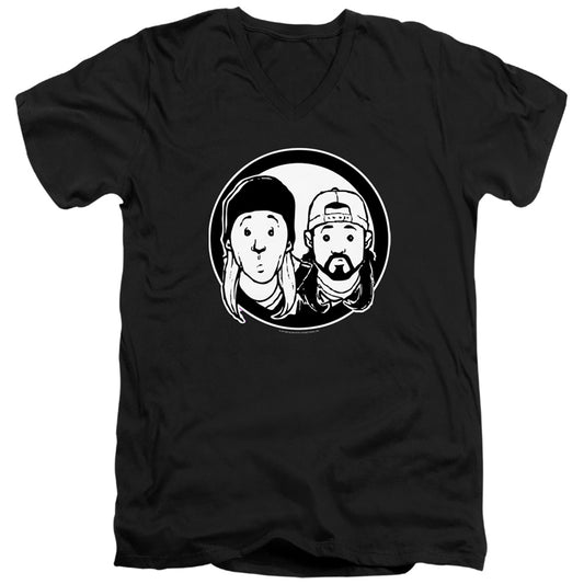 Jay and Silent Bob Just Jay and Silent Bob Mens Slim Fit V-Neck T Shirt Black