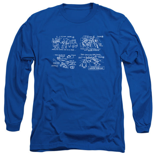 Jay and Silent Bob Chinese Take Out Mens Long Sleeve Shirt Royal Blue