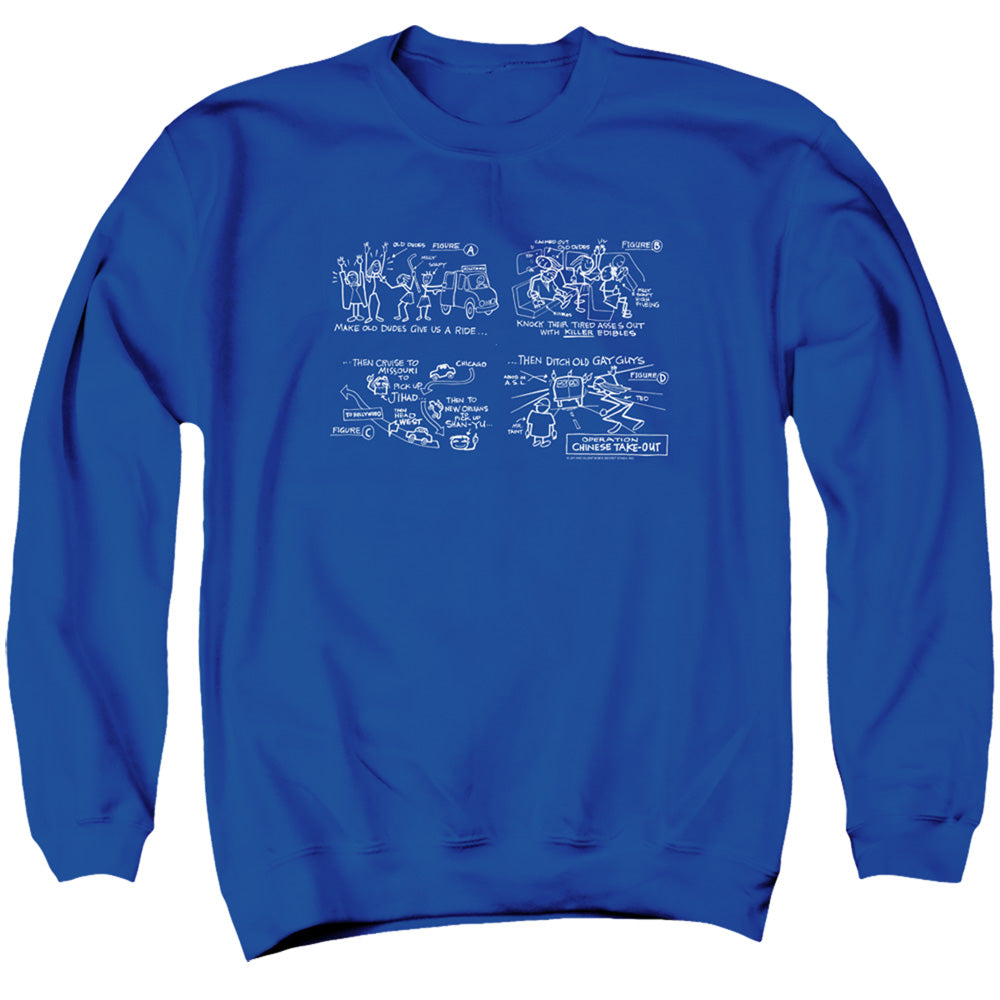 Jay and Silent Bob Chinese Take Out Mens Crewneck Sweatshirt Royal Blue