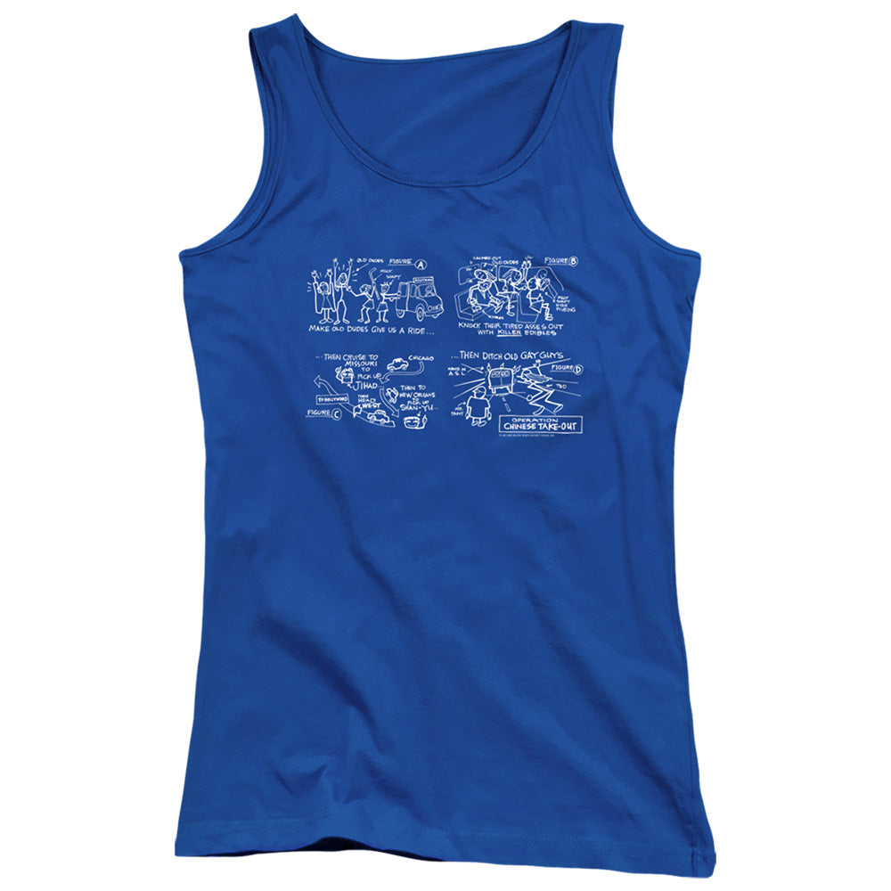 Jay and Silent Bob Chinese Take Out Womens Tank Top Shirt Royal Blue