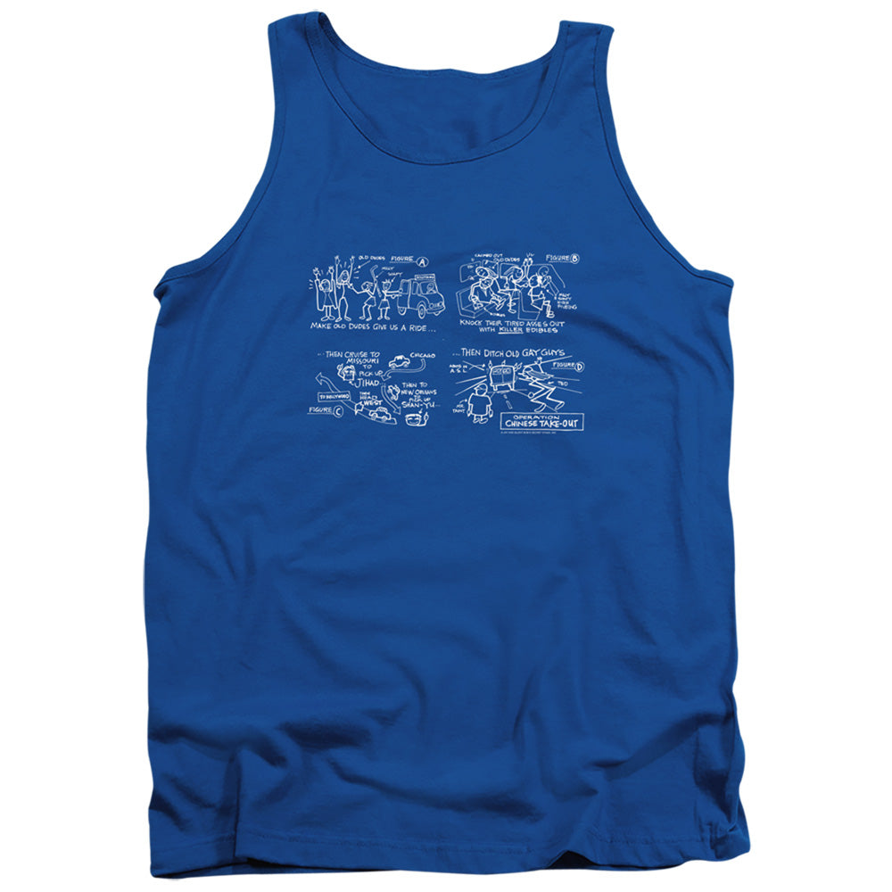 Jay and Silent Bob Chinese Take Out Mens Tank Top Shirt Royal Blue