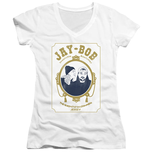 Jay and Silent Bob Jay Bob Junior Sheer Cap Sleeve V-Neck Womens T Shirt White