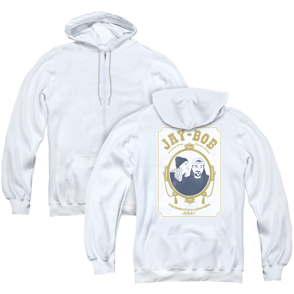 Jay and Silent Bob Jay Bob Back Print Zipper Mens Hoodie White