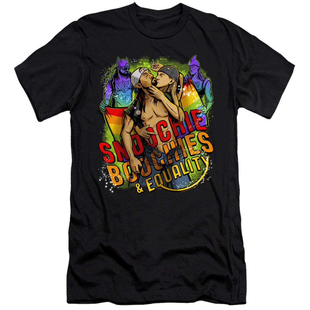 Jay and Silent Bob Oochie Boochies and Equality Premium Bella Canvas Slim Fit Mens T Shirt Black