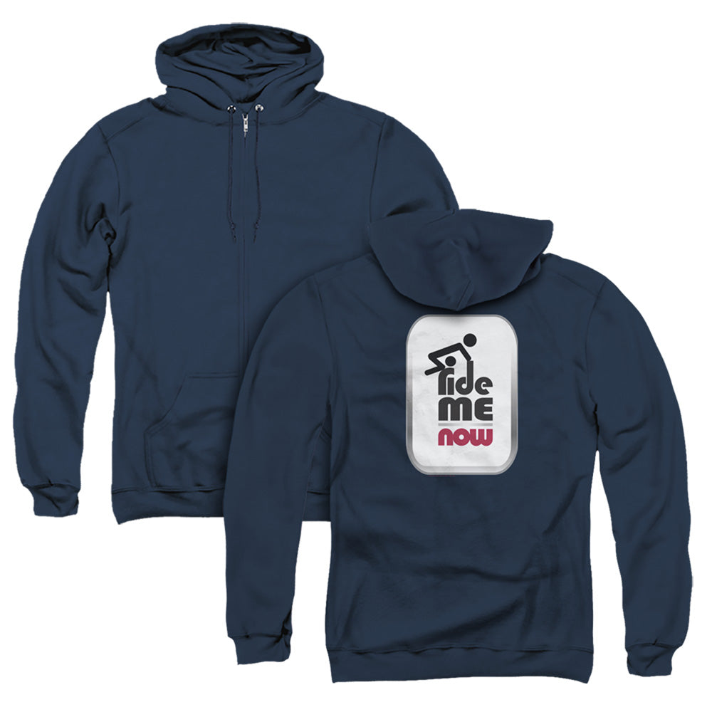 Jay and Silent Bob Ride Me Now Back Print Zipper Mens Hoodie Navy Blue