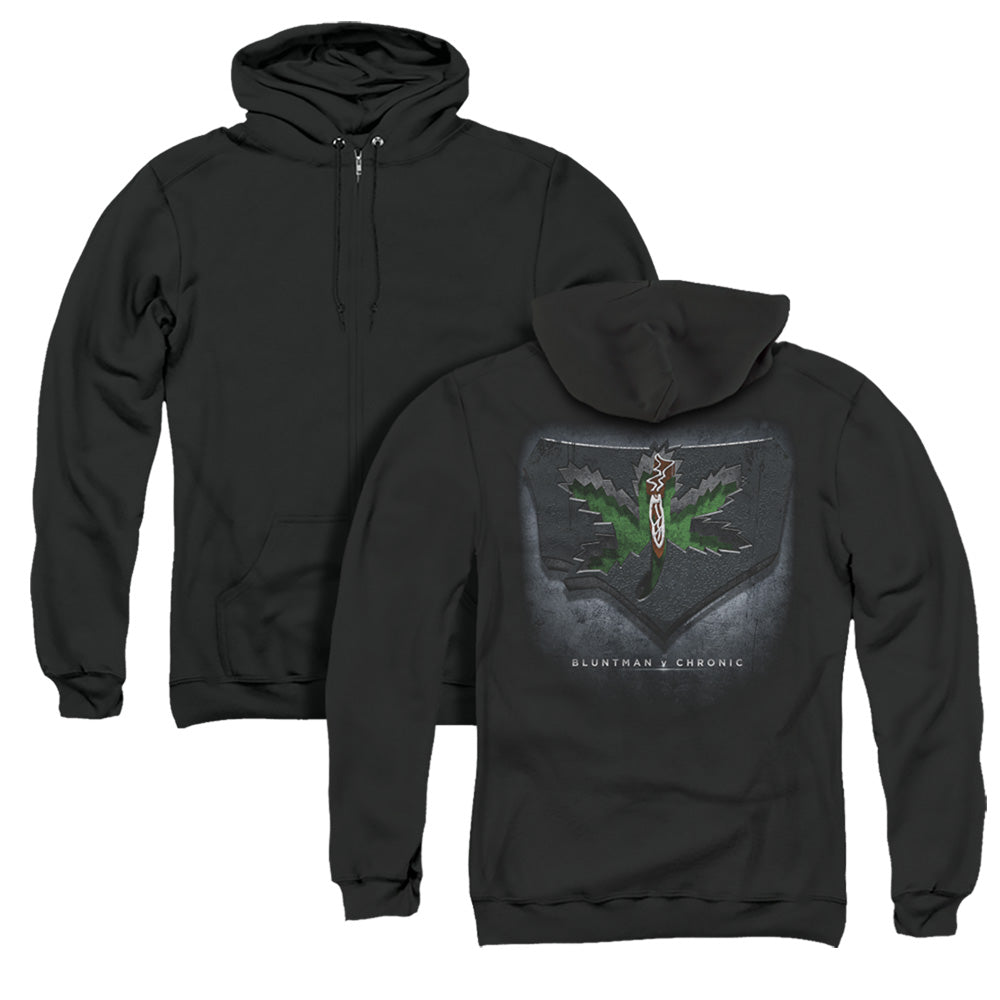 Jay and Silent Bob Bluntman V Chronic Back Print Zipper Mens Hoodie Black