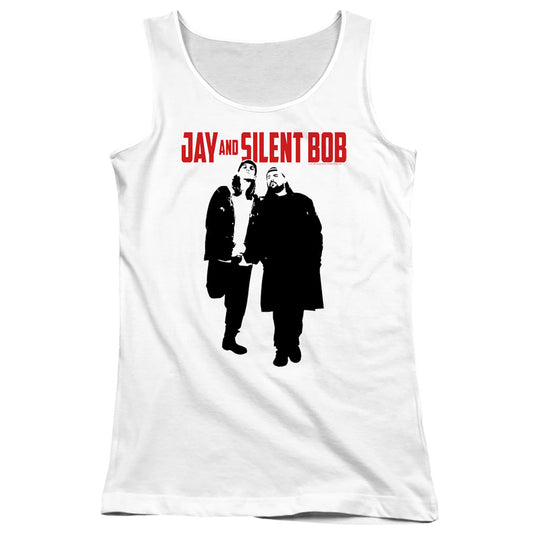 Jay and Silent Bob Graffiti Womens Tank Top Shirt White