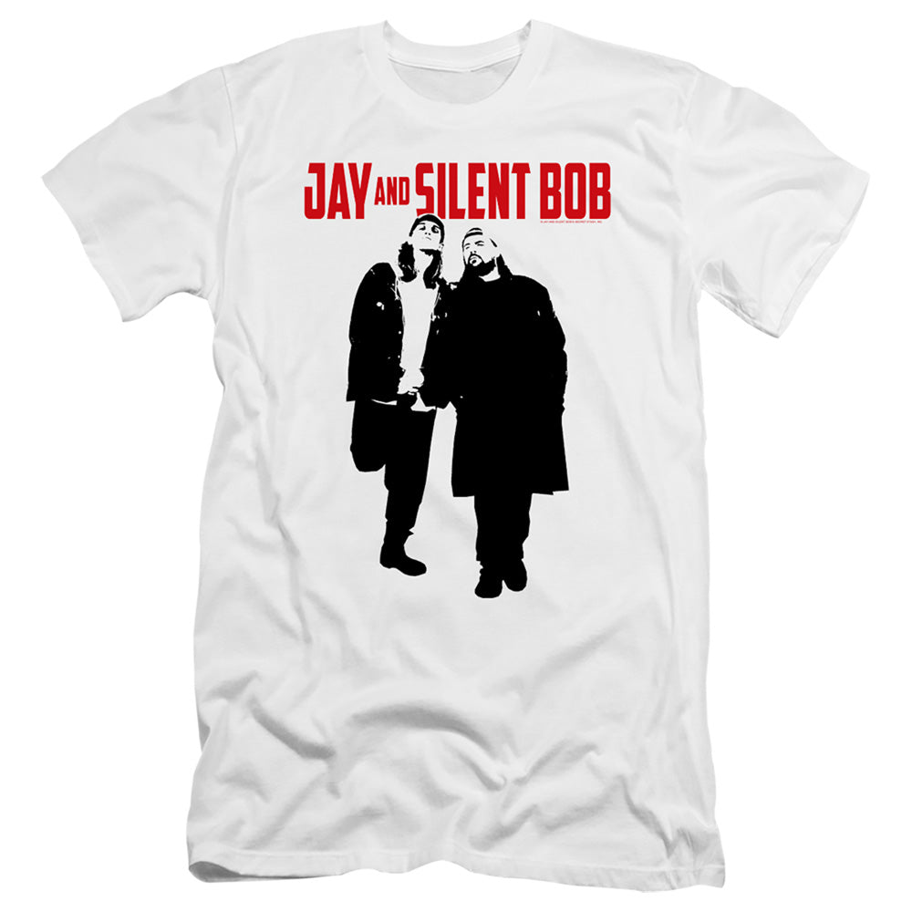 Jay and Silent Bob Graffiti Premium Bella Canvas Slim Fit Mens T Shirt White