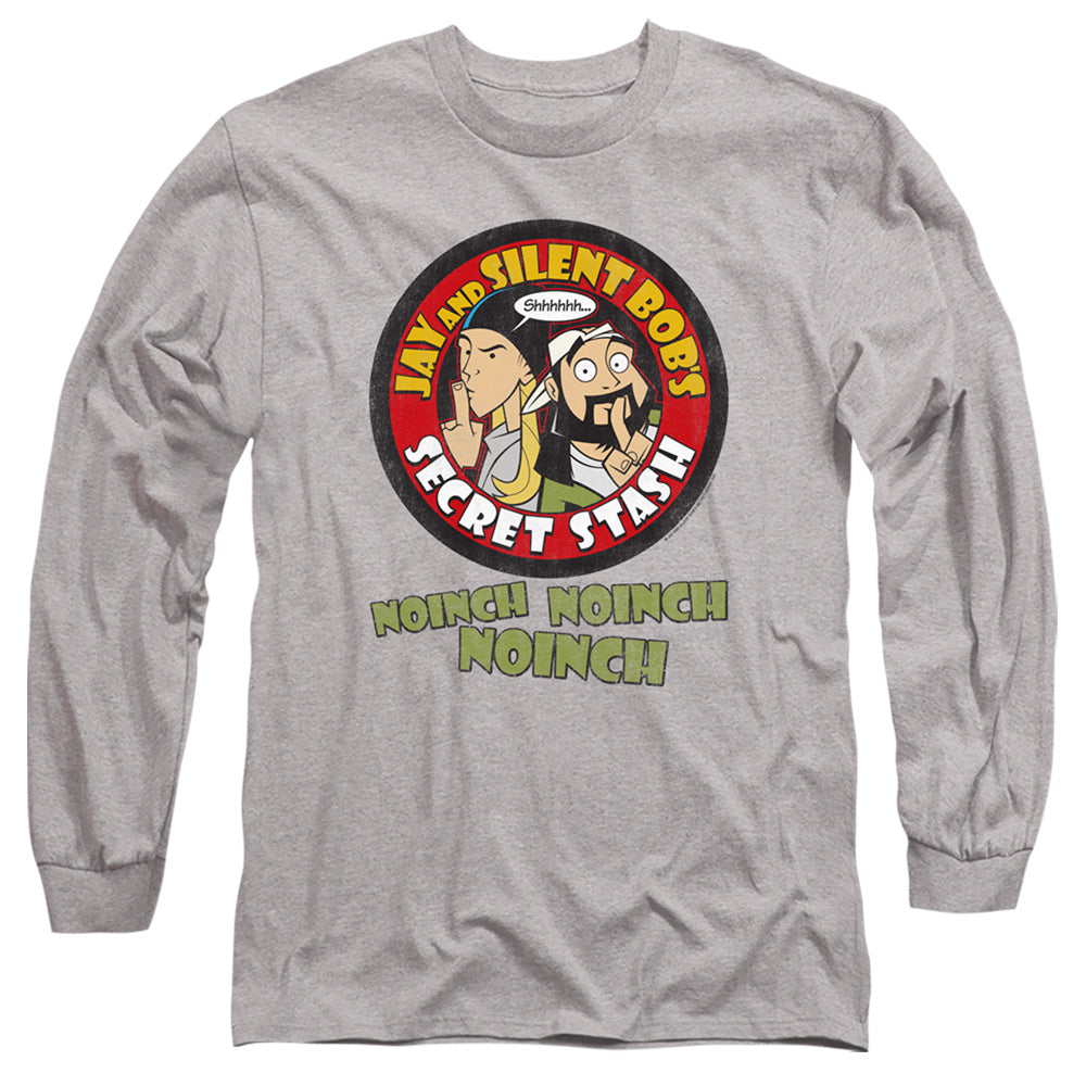 Jay and Silent Bob Shhhhh Mens Long Sleeve Shirt Athletic Heather