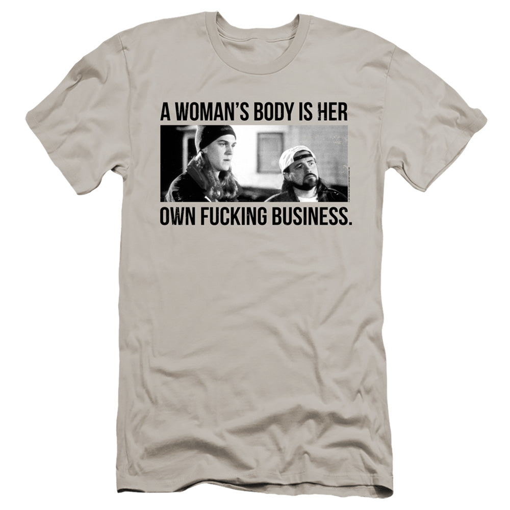 Jay and Silent Bob Business Premium Bella Canvas Slim Fit Mens T Shirt Silver