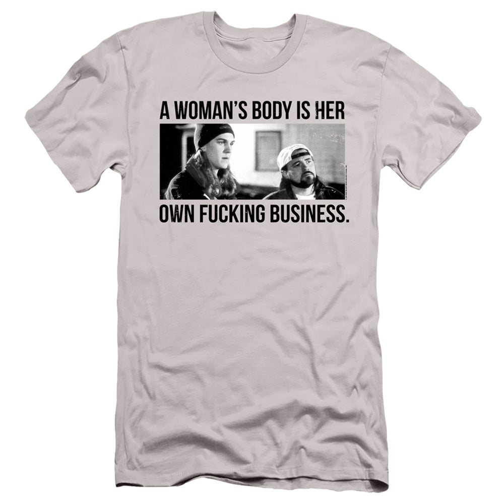 Jay and Silent Bob Business Slim Fit Mens T Shirt Silver