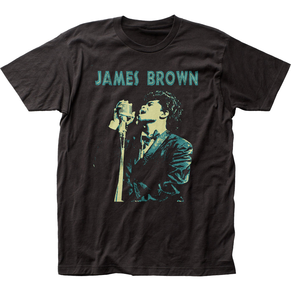 James Brown Singing Mens T Shirt Black