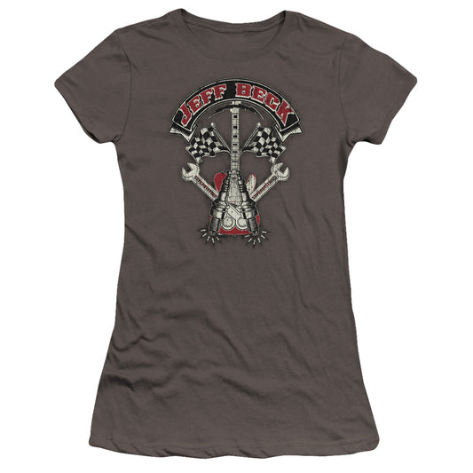 Jeff Beck Beckabilly Guitar Junior Sheer Cap Sleeve Premium Bella Canvas Womens T Shirt Charcoal