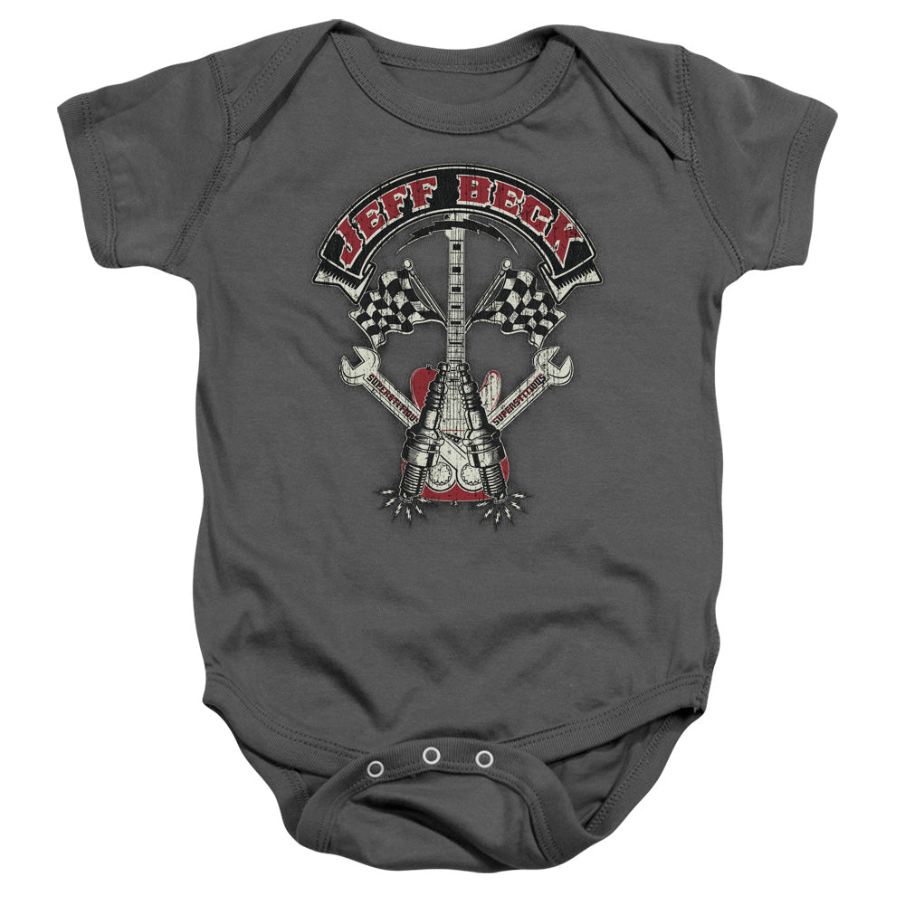 Jeff Beck Beckabilly Guitar Infant Baby Snapsuit Charcoal
