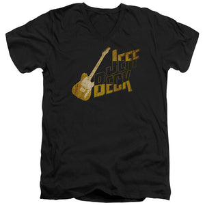 Jeff Beck That Yellow Guitar Mens Slim Fit V-Neck T Shirt Black
