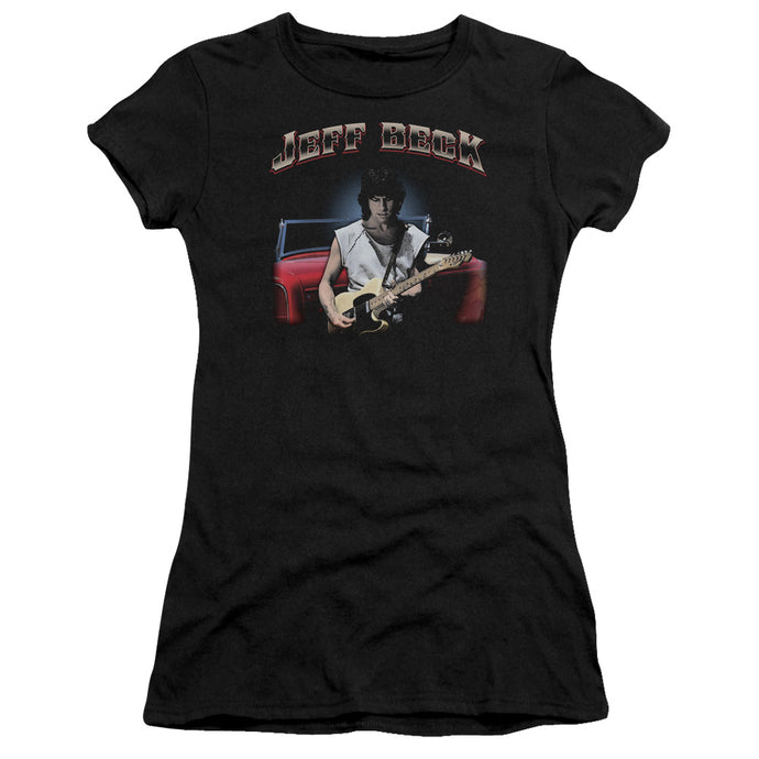Jeff Beck Jeffs Hotrod Junior Sheer Cap Sleeve Womens T Shirt Black