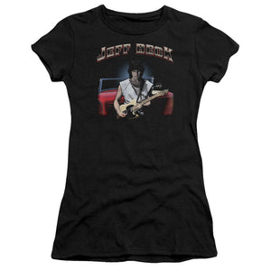 Jeff Beck Jeffs Hotrod Junior Sheer Cap Sleeve Premium Bella Canvas Womens T Shirt Black