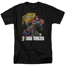 Load image into Gallery viewer, Judge Dredd Bike and Badge Mens T Shirt Black