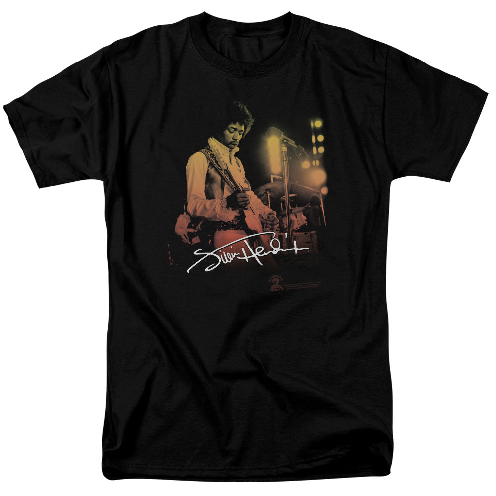 Jimi Hendrix Live On Stage Mens T Shirt Black