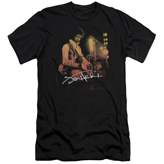 Jimi Hendrix Live On Stage Slim Fit Mens T Shirt Black