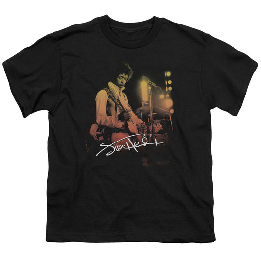 Jimi Hendrix Live On Stage Kids Youth T Shirt Black