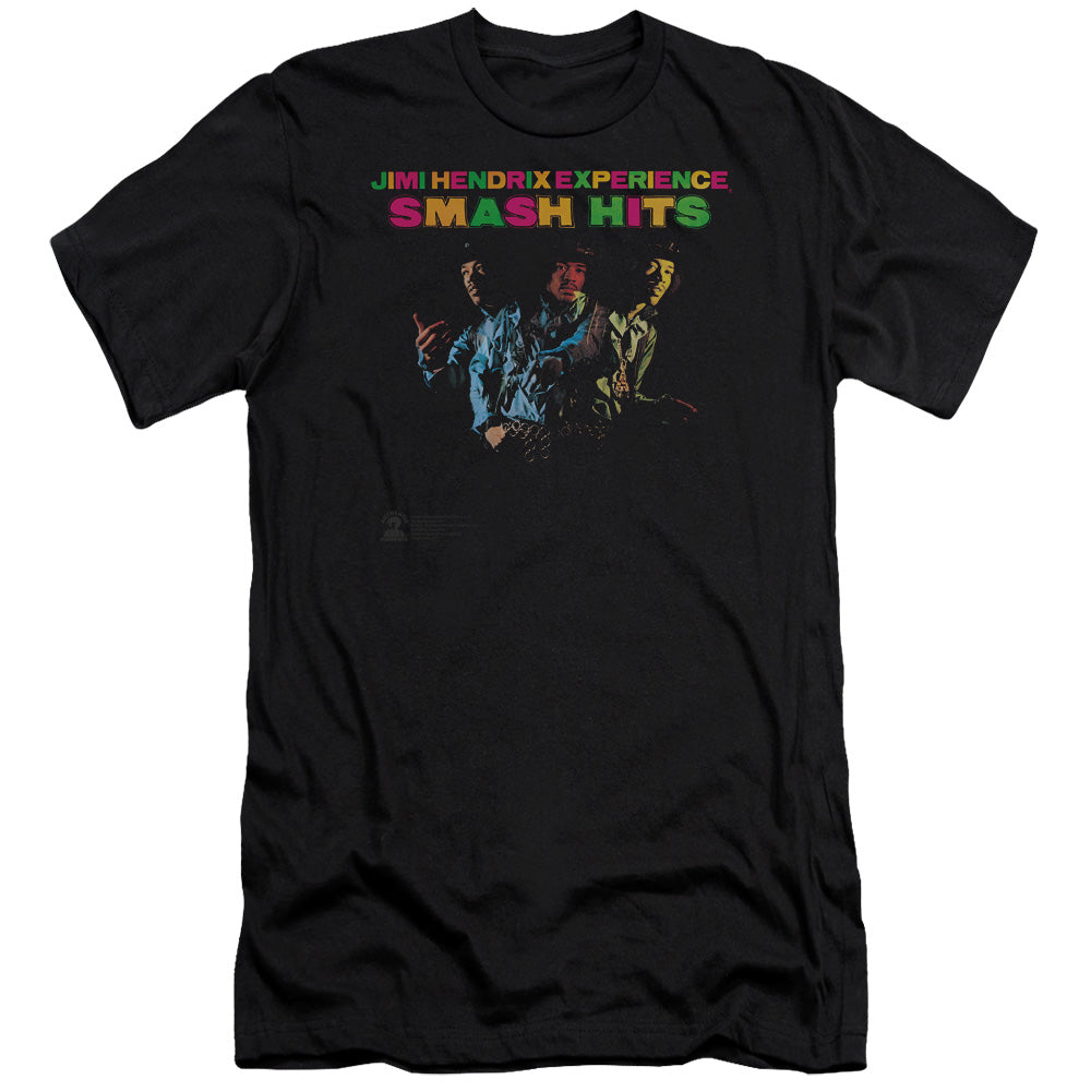 Jimi Hendrix Smash Hits Slim Fit Mens T Shirt Black