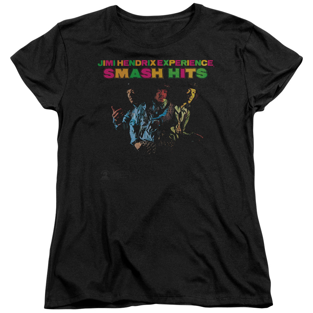 Jimi Hendrix Smash Hits Womens T Shirt Black